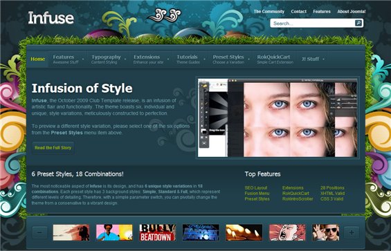 Infuse October 2009 Joomla Template