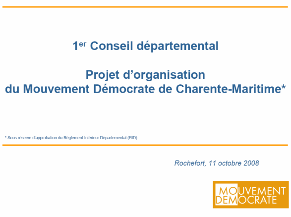 projet d'organisation
